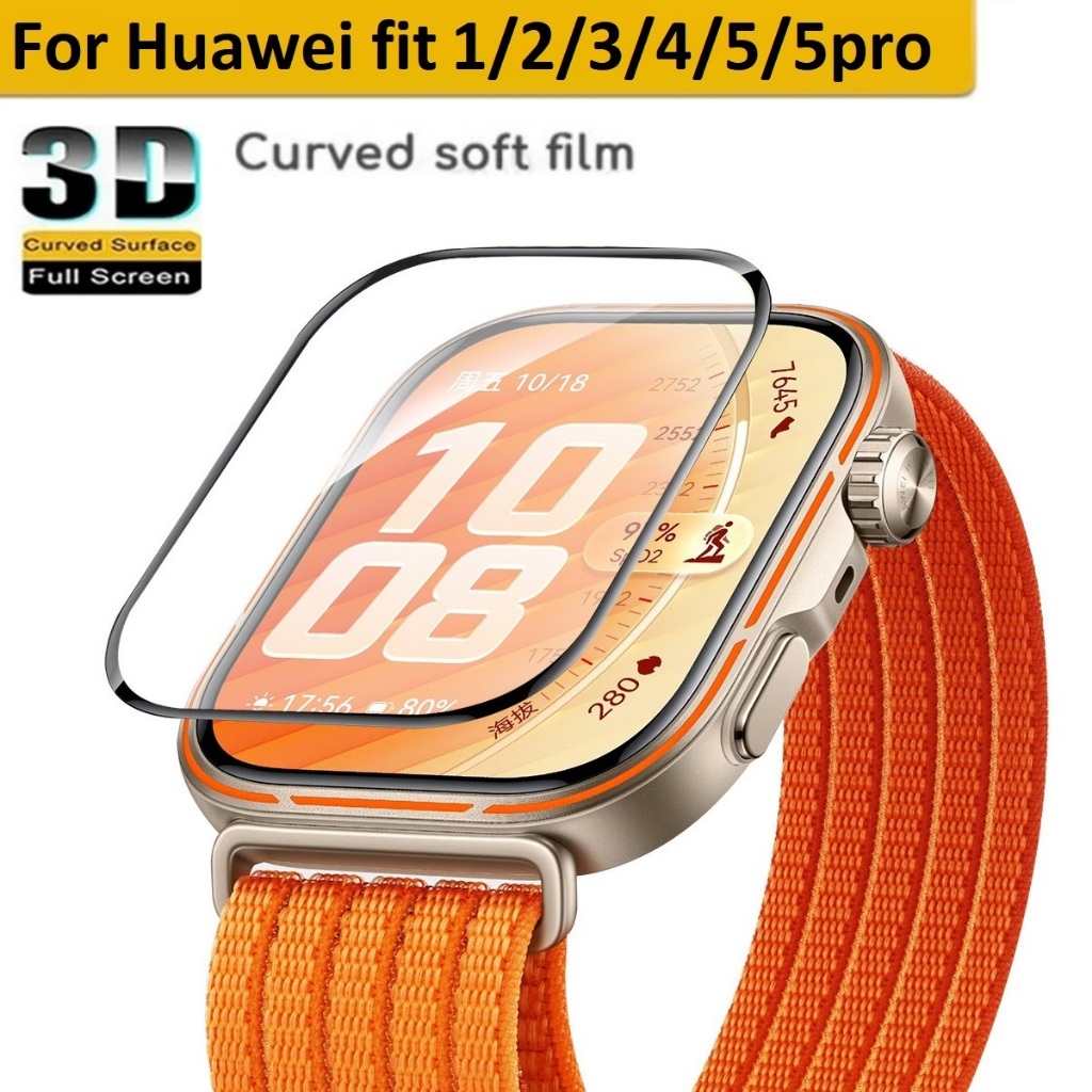3D Curved Film For Huawei Watch Fit 5 Screen Protector Soft Huawei watch Fit 5 Pro Screen Protector HD Clear Huawei watch Fit 4 Film HD Clear Huawei Fit 5 Film Soft Huawei Fit5 pro Protector Anti-scratch Huawei Fit 4 / Huawei Fit3 / Huawei Fit2 ฟิล์ม