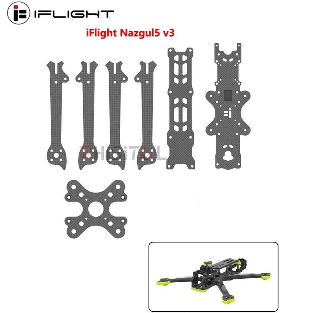 ต้นฉบับ iFlight Nazgul5 V3 FPV กรอบอะไหล่สําหรับแผ่นด้านข้างกล้อง/กลาง/แผ่นด้านบน/แผ่นด้านล่าง/แขน