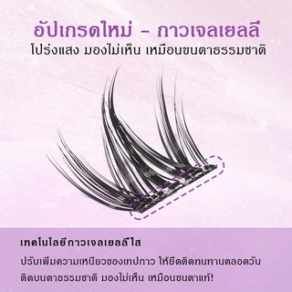 6 แถว/36 คลัสเตอร์, ขนตาปลอมแบบคลัสเตอร์เดี่ยว, ส่วน, ธรรมชาติแบบมีกาวในตัว, คุณภาพสูง, นํากลับมาใช้ใหม่ได้