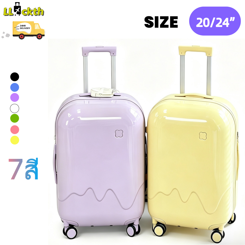 LLuckth [จัดส่งจากกรุงเทพฯ] กระเป๋าเดินทาง วัสดุกันน้ำ PC100% luggage 360 °ล้อสากล มีสาย USB ชาร์จ