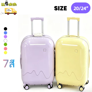 LLuckth [จัดส่งจากกรุงเทพฯ] กระเป๋าเดินทาง วัสดุกันน้ำ PC luggage 360 °ล้อสากล มีสาย USB ชาร์จ