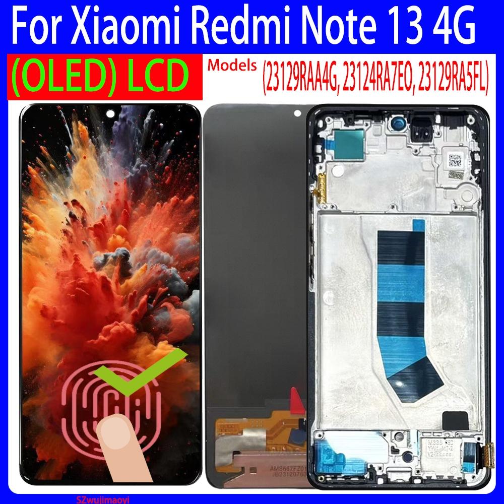 OLED สําหรับ Xiaomi Xiaomi Redmi หมายเหตุ 13 4G LCD Digitizer 23129RAA4G 23124RA7EO จอแสดงผลหน้าจอสั