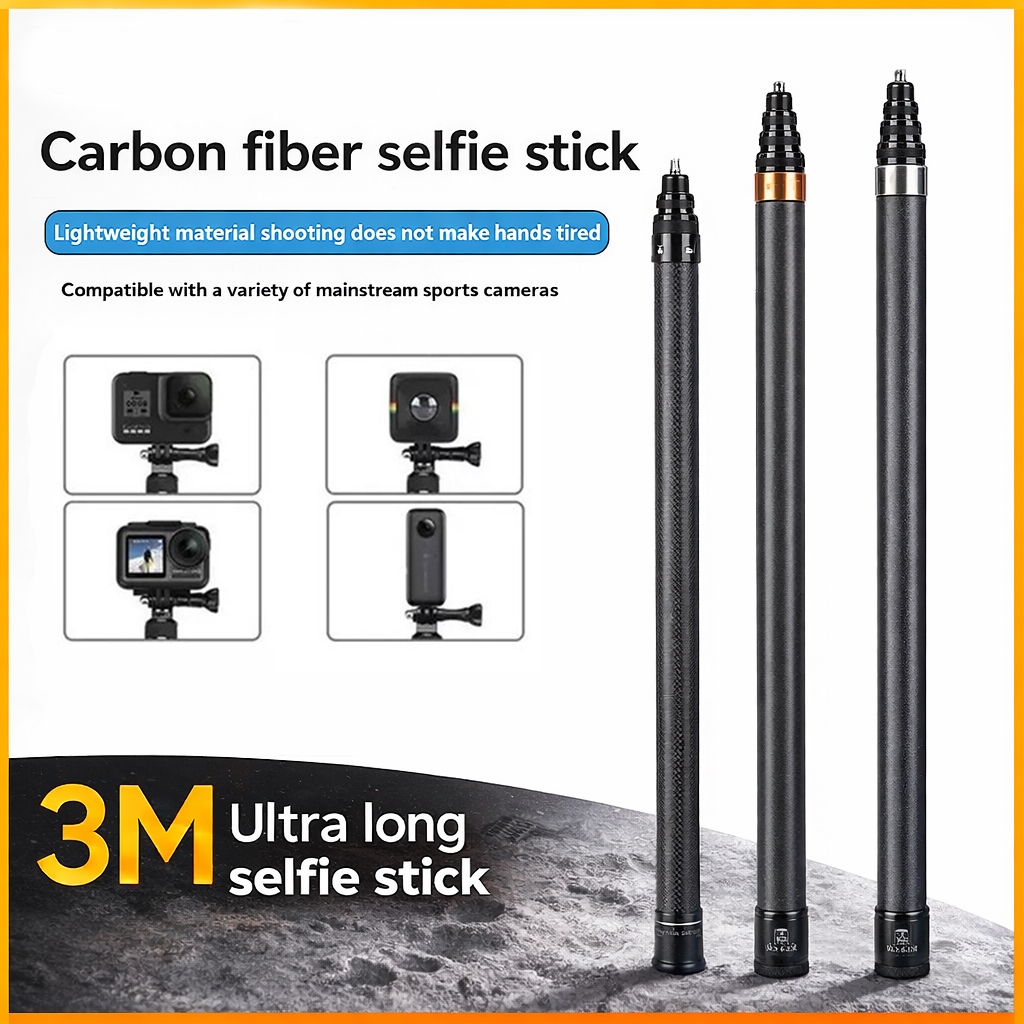 【ราคาต่ำสุดในรุ่นเดียวกัน】3M เหมาะสําหรับ DJI OSMO 360/Action5 คาร์บอนไฟเบอร์ที่มองไม่เห็นรุ่นขยาย Selfie Stick เหมาะสําหรับ Insta360 X5/X4/GO3/Ace pro2 อุปกรณ์เสริมเหมาะสําหรับ GoPro Selfie Stick