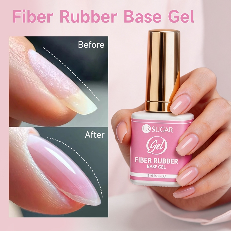UR SUGAR 15ml ไฟเบอร์ซ่อมเจลฐานสําหรับเล็บหักซ่อมเจลก่อสร้าง Soak Off UV LED Functional เคลือบเงาเล็บ