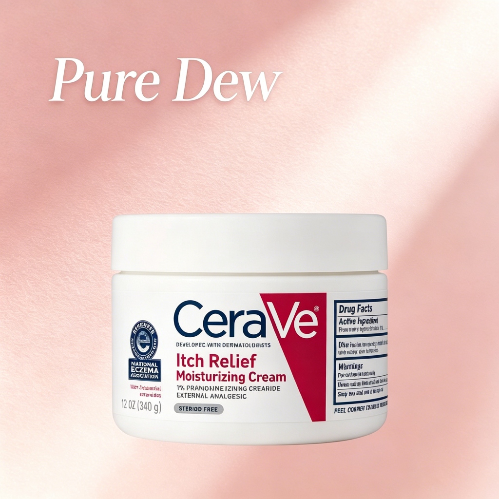 American CeraVe Itch Relief Moisturizing Cream, Sensitive Skin & Dry Itch Care, 340g