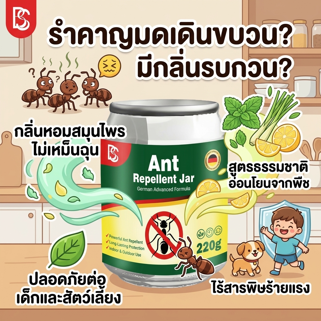 ไม่มีมด ไม่มีเรื่องให้กวนใจ SG กระป๋องไล่มด ไล่มด ยากำจัดมด สูตรธรรมชาติ 220g