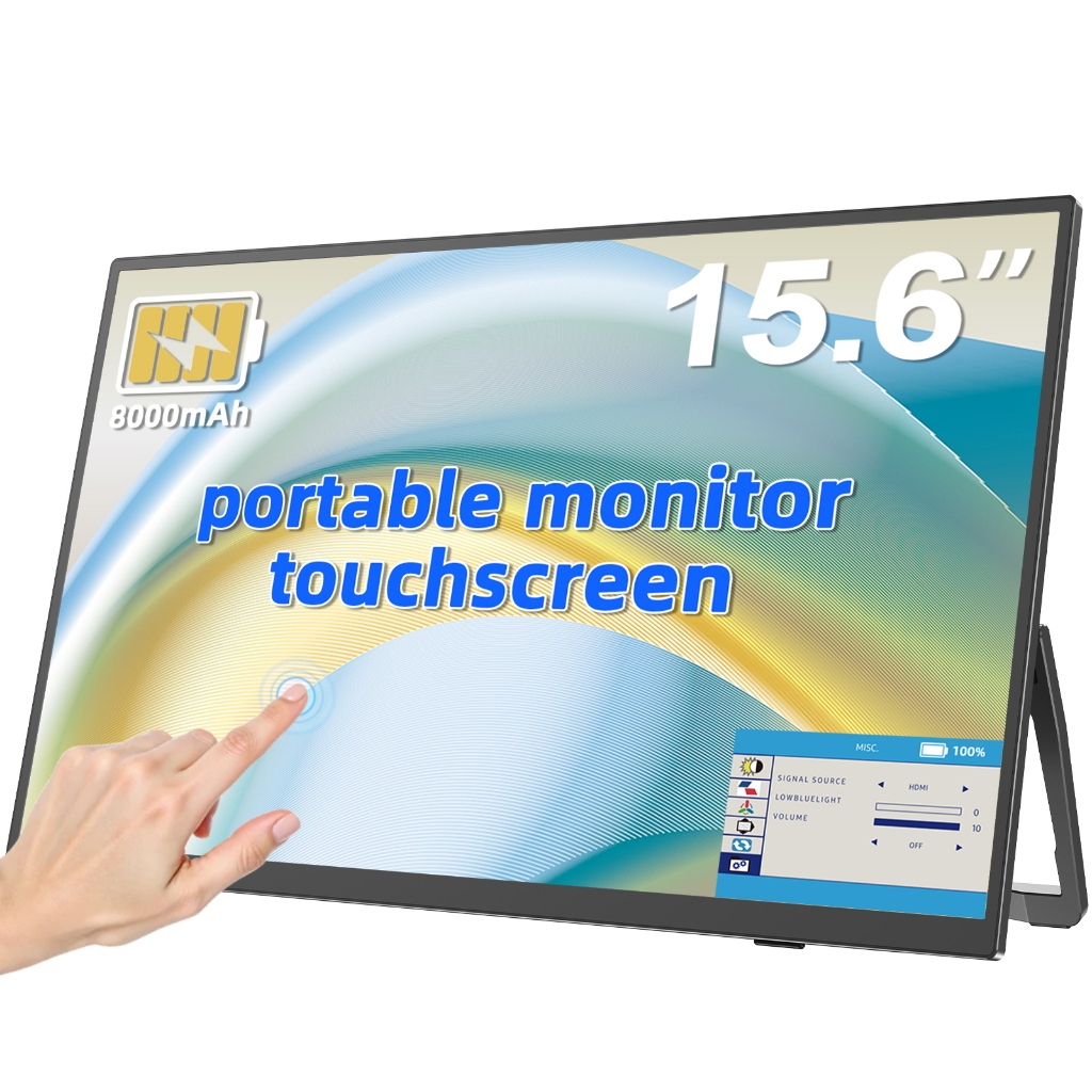UPERFECT 15.6 Wireless Portable Touch Screen Monitor พร้อมแบตเตอรี่ 8000mAh ในตัว 1080P 60Hz USB-C H