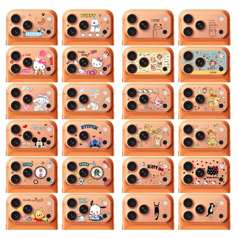 สติกเกอร์เลนส์ฟิล์มสําหรับiPhone 18 17 Pro Maxกล้องป้องกันหน้าจอโทรศัพท์มือถือโปร่งใสการ์ตูนสติกเกอร์ด้านหลังสําหรับ18Pro 18Promax 17Pro 17Promaxตกแต่งอุปกรณ์เสริม