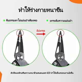 คีมตกปลา 420 สแตนเลส คีมแยกห่วง 2-6มม. ตัดสาย PE ปลดเบ็ด ด้ามกันลื่น พร้อมสายคล้อ
