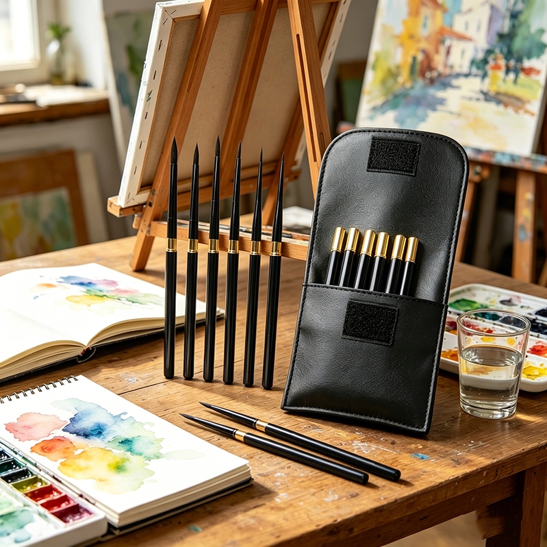 6 ชิ ้ น/Set พู่กัน DivIsible Short Holder Travel สีน ้ ําแปรงทาสีสําหรับ Travel Art Creation พู่กันสีอะคริลิค