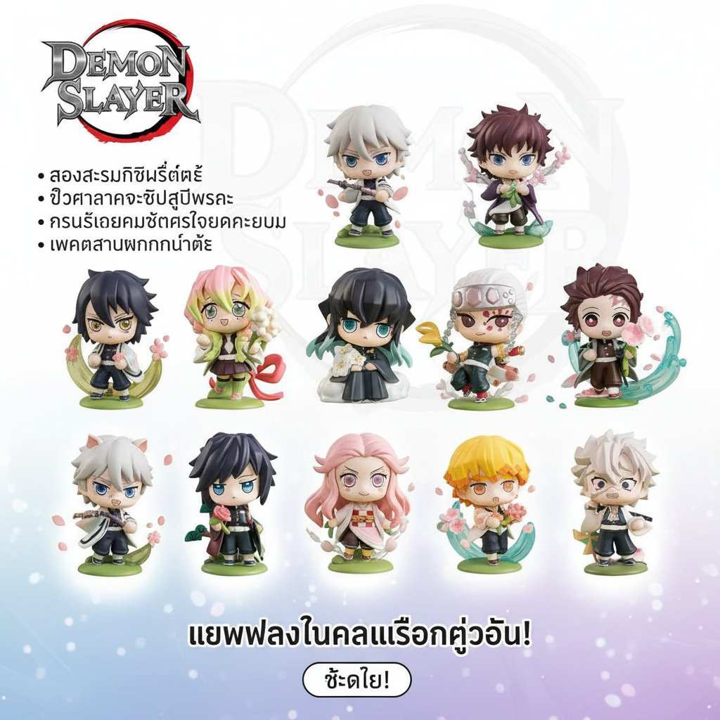 Demon slayer รุ่น Q รูปตุ๊กตา สินค้าตกแต่งของขวัญการ์ตูนญี่ปุ่น