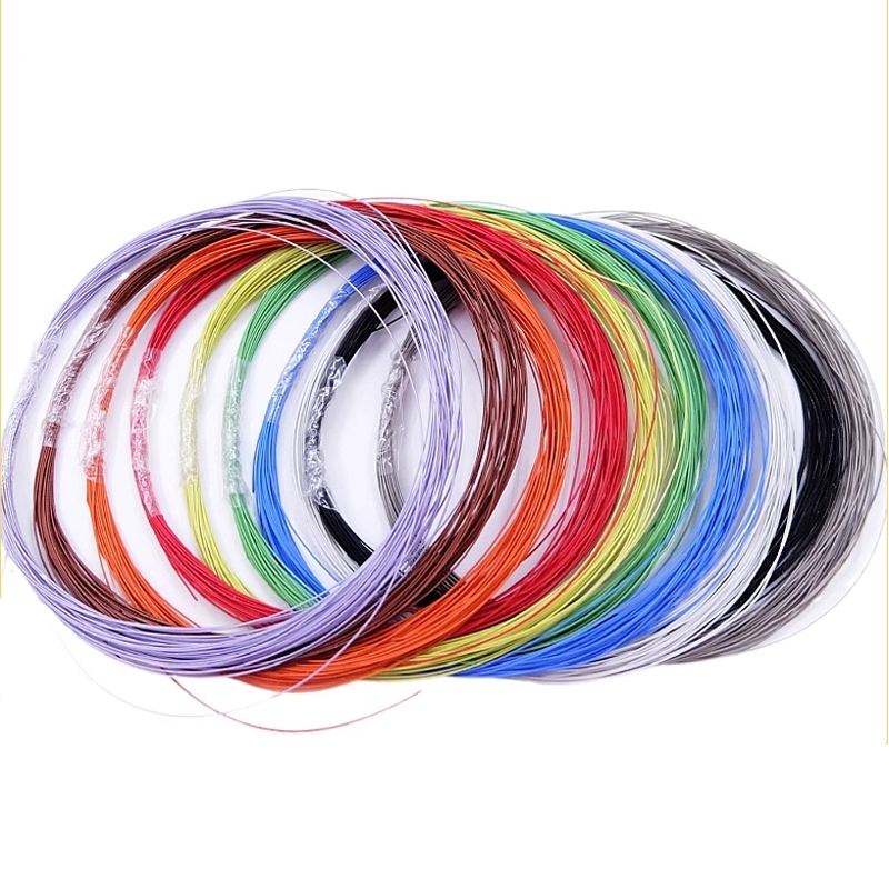 10 เมตร UL10064 ลวดเทฟลอน Ultra-thin สายไฟอิเล็กทรอนิกส์ 26/28/30/32/34/36/40AWG Ultrafine อุณหภูมิสูงลวดทองแดงลวด Compensation Wire