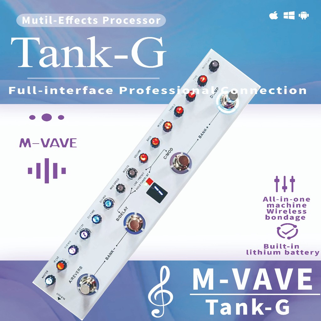 【การจัดส่งในท้องถิ่น】M - VAVE Tank - G Guitar & Tank - B Bass V2 Multi - Effects Pedal, 36 Presets, 