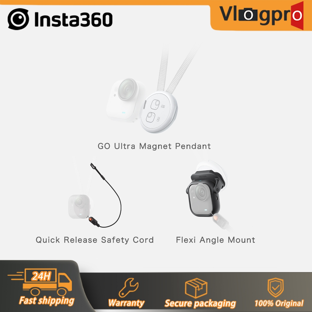 Insta360 GO Ultra Magnet Pendant Kit สําหรับ GO Ultra (คู่พร้อม GO Ultra Quick Release Safety Cord/G