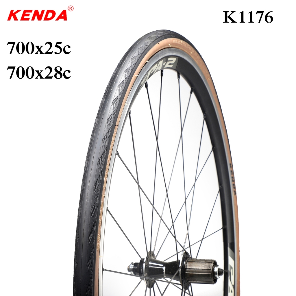 KENDA แผนที่ยางจักรยาน 700x25c 700x28C ยางรถจักรยานขอบสีน้ําตาล Ultralight 395g ยาง 700c ยางรถจักรยา
