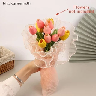 ผ้าตาข่ายห่อช่อดอกไม้ ลายคลื่น ประดับมุก สไตล์เกาหลี สำหรับจัดดอกไม้ DIY งานแต่ง วาเลนไทน์ พร้อมส่งจากไทย