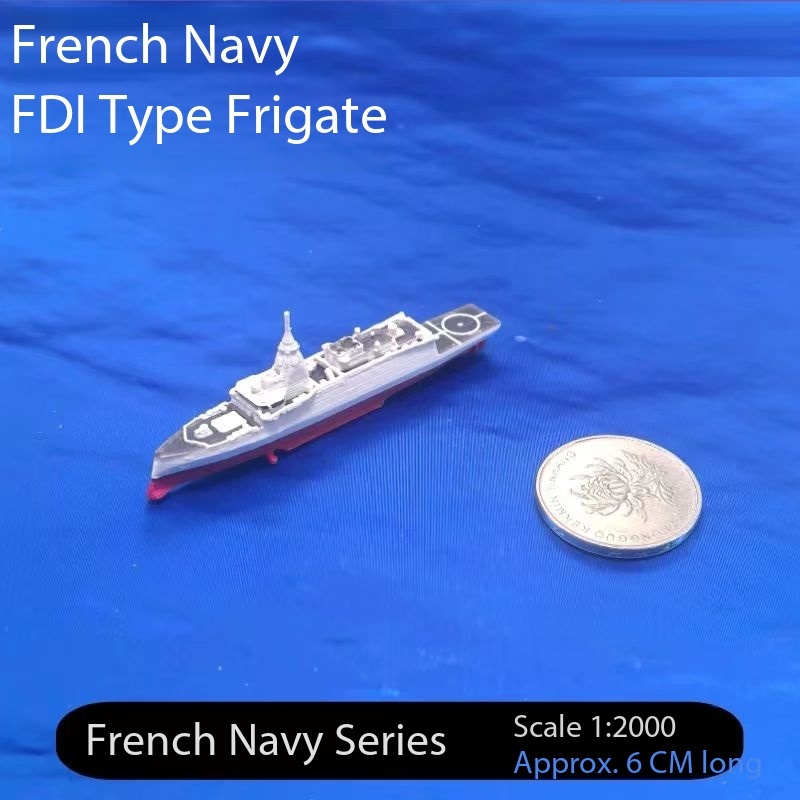 French Navy FDI Type Guard Miniature Model Scale 1/2000 Magnetic Full Bottom Version CXV9