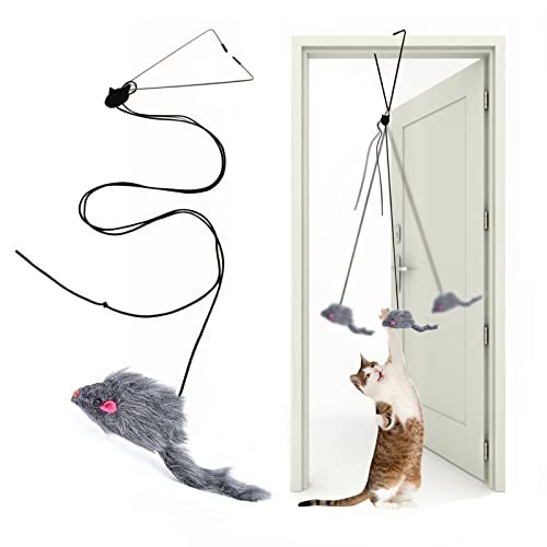 ของเล่นขนนกแมวแบบโต้ตอบ Retractable Teaser สําหรับแมวในร่ม ลูกแมวออกกําลังกายจิต
