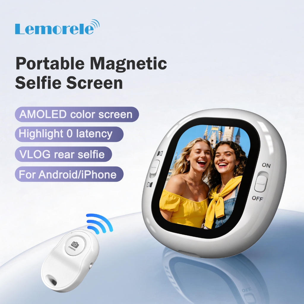 Lemorele R1021 Portable Magnetic Selfie Screen รีโมทคอนโทรลบลูทูธ