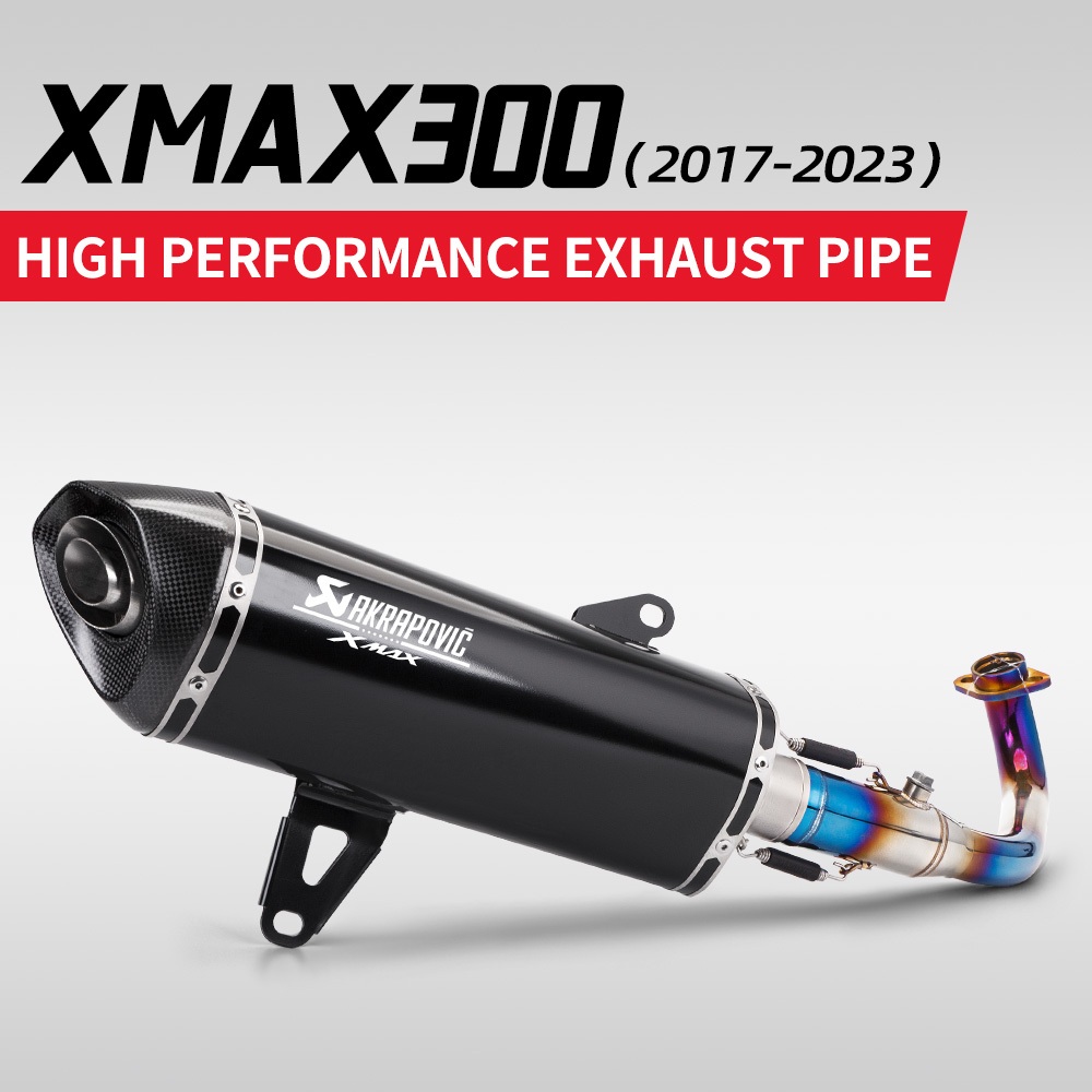 สําหรับ Xmax 300 XMAX300 ระบบเต็มรูปแบบ Escape Slip บนคาร์บอนไฟเบอร์ท่อไอเสียสําหรับ XMAX300 2017-2023