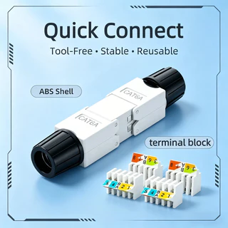 RJ45 Double Head Connector CAT6A เครื่องมือฟรีสายเคเบิลเครือข่าย Extender UTP Ethernet End อะแดปเตอร์กล่องการเชื่อมต่อ LAN Extension Connector Unshielded