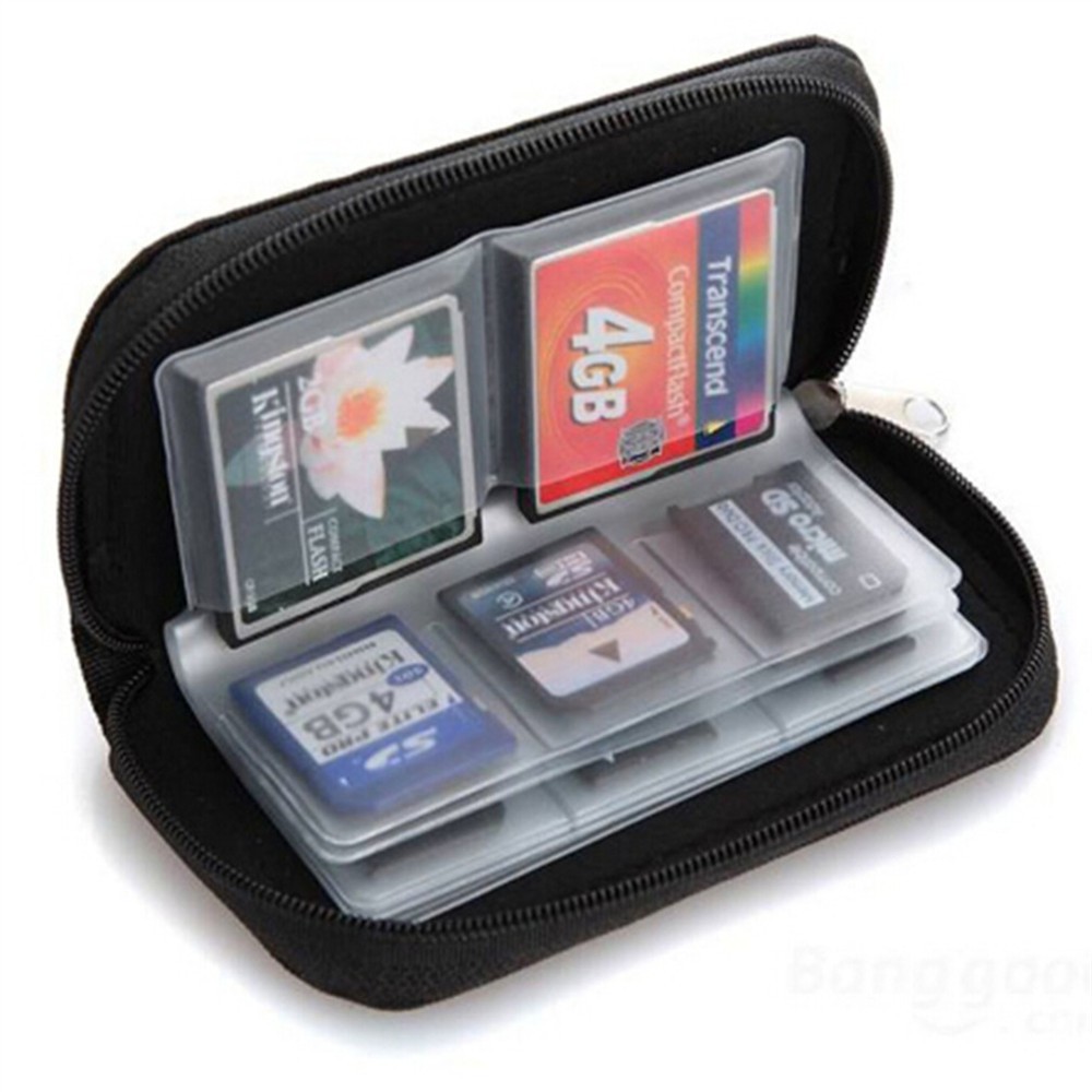 22 Slot SD CF กระเป๋าการ์ดหน่วยความจําพกพาสะดวกกระเป๋าถือสําหรับการ์ดจัดเก็บข้อมูลดิจิตอล