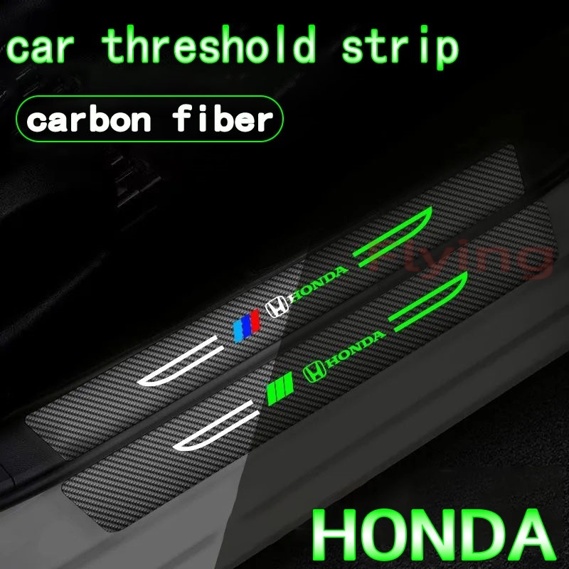 HONDA รถเกณฑ์แถบคาร์บอนไฟเบอร์ Anti-Stepping สติกเกอร์ส่องสว่างหนายินดีต้อนรับเหยียบป้องกัน sticke ส