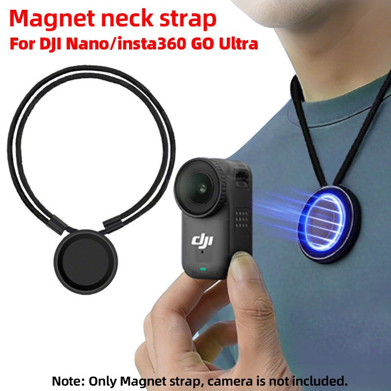 จี้แม่เหล็กสําหรับ Insta360 GO Ultra / DJI Osmo Nano Magnetic Camera Neck Holder Chest Mount Bracket สายคล้องคอ Lanyard สําหรับ GO Ultra, Nano Action อุปกรณ์เสริมกล้อง