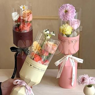 (10pcs) กระดาษสำเร็จรูปห่อช่อดอกไม้อย่างง่าย ทรงกรวย 30*42cm ห่อช่อดอกไม้สำเร็จรูป วาเลนไทน์