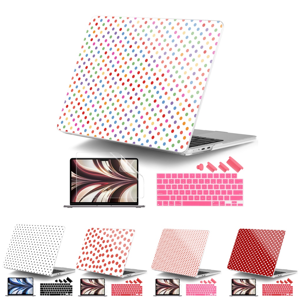 สีสัน Rainbow Polka Dot MacBook Hard Case ชุดสําหรับ MacBook M5 M4 M3 M2 M1 Air Pro14 15 16" 13 Neo 