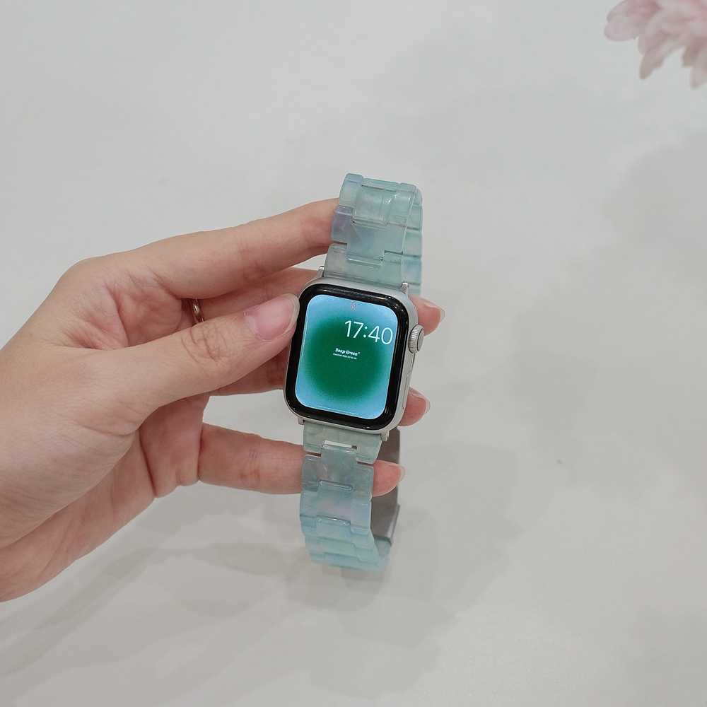สายเรซิ่นสําหรับ Apple Watch band ผู้หญิง Series 11/10/9/8/7/6/5/4/3/2/1 SE 38/40/41/42/44 มม.45 มม.46 มม.49 มม.