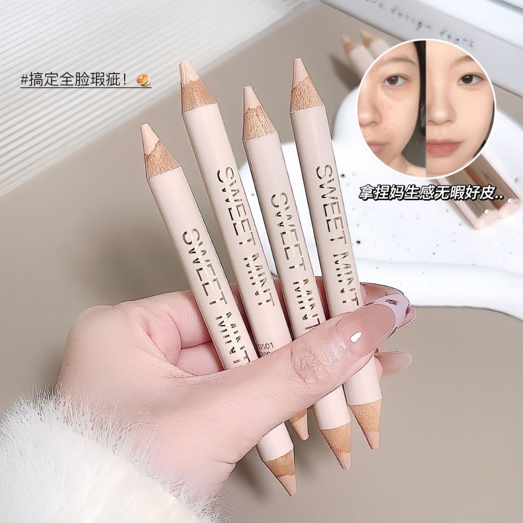 SWEET MINT คอนซีลเลอร์ปากกา Double-End ครอบคลุมฝ้า, จุดด่างดํา, Dark Circles & Under Eye กระเป๋า Full Coverage ติดทนนาน NO.shaungtoguangganzhexiabi ราคา ถูกที่สุด ดีลบีเคเค แกลเลอรีภาพที่ 5