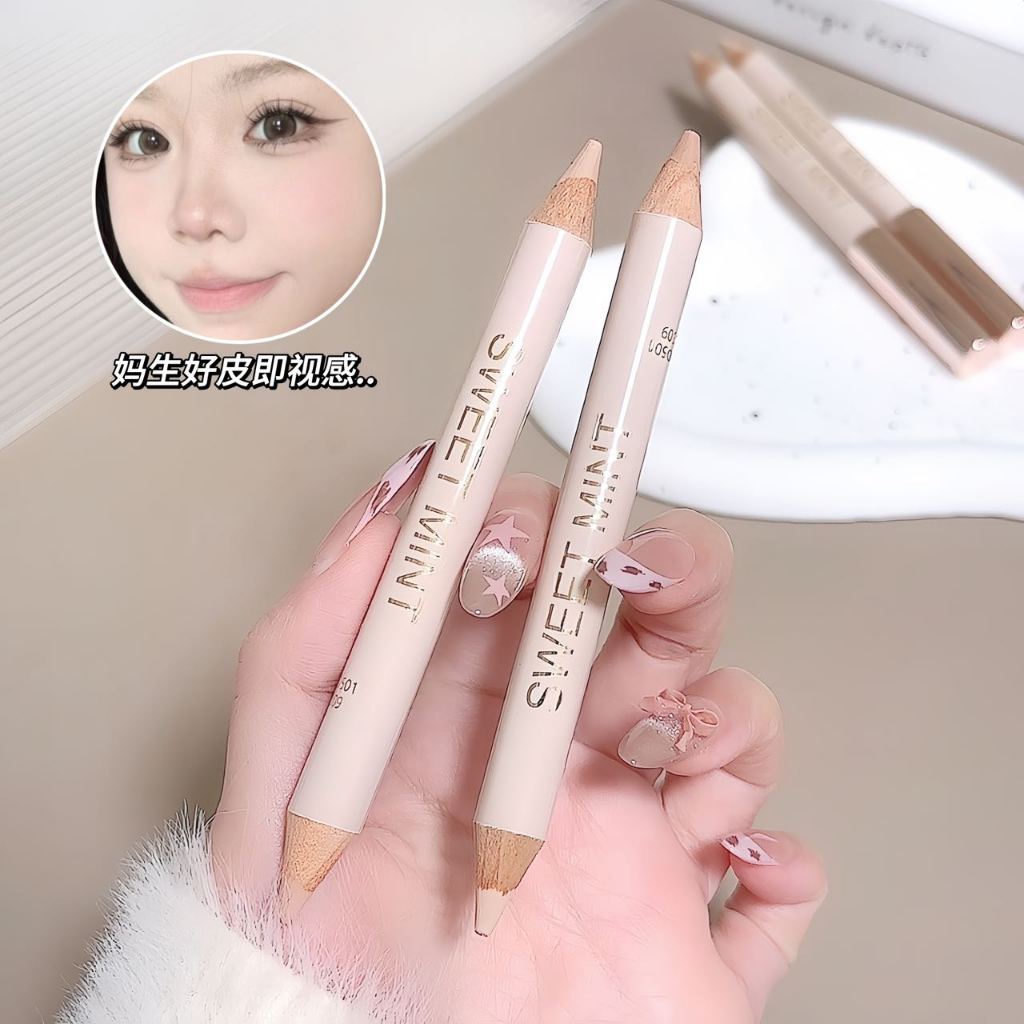 SWEET MINT คอนซีลเลอร์ปากกา Double-End ครอบคลุมฝ้า, จุดด่างดํา, Dark Circles & Under Eye กระเป๋า Full Coverage ติดทนนาน NO.shaungtoguangganzhexiabi ราคา ถูกที่สุด ดีลบีเคเค แกลเลอรีภาพที่ 3