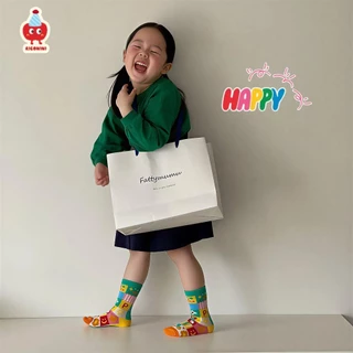 ถุงเท้าเด็ก Riconini สำหรับฤดูใบไม้ผลิและฤดูร้อนผ้าฝ้ายบางสาวสไตล์เกาหลีถุงเท้าสายรุ้งสำหรับเด็กผู้หญิงตาข่ายถุงเท้าน่องกลางระบายอากาศ
