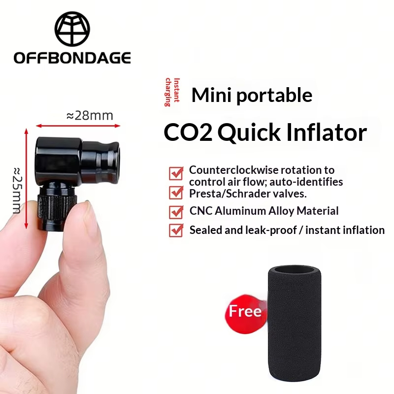 OFFBONDAGE แบบพกพา CO2 จักรยานยาง Inflator จักรยานปั๊ม Presta & Schrader วาล์วสําหรับ Road & Mountai