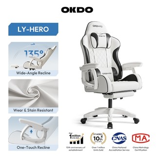 OKDO LY-HERO ⚡ Gaming Chair ⚡ Ergonomic Chair Kerusi Gaming Tahan Lama Computer Chair With Footrest