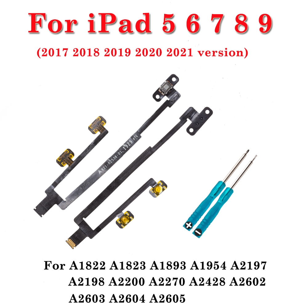 On Off Volume Up Down สวิทช์ด้านข้างปุ่ม Key Ribbon Flex สําหรับ iPad 5 6 7 8 9 Air 1 2 A1474 A1475 A1476 A1566 A1567