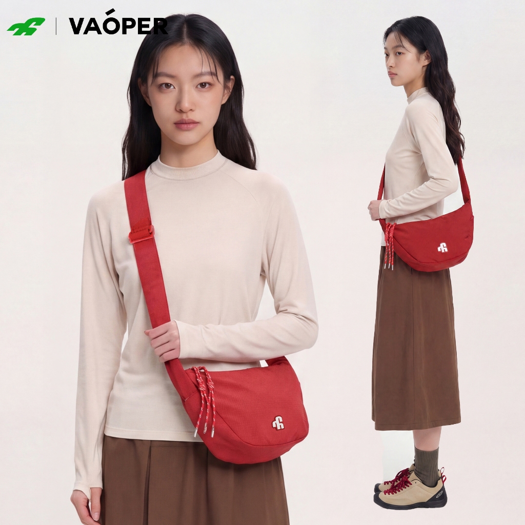 VAOPER กระเป๋ารูปเกี๊ยวมินิมอลหลายช่องเก็บของโพลีเอสเตอร์ เหมาะกลางแจ้งคอมมิวต์ L594s
