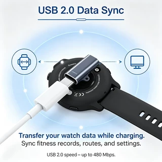 Type-C ถึง Garmin อะแดปเตอร์ชาร์จ USB สําหรับ Garmin Fenix 7/6/5 Instinct 2S Venu 2 Plus EPIX forerunner 745/Move สไตล์/Vivoactive/D2 Charlie/D2 Delta/Quatix/Approach X10