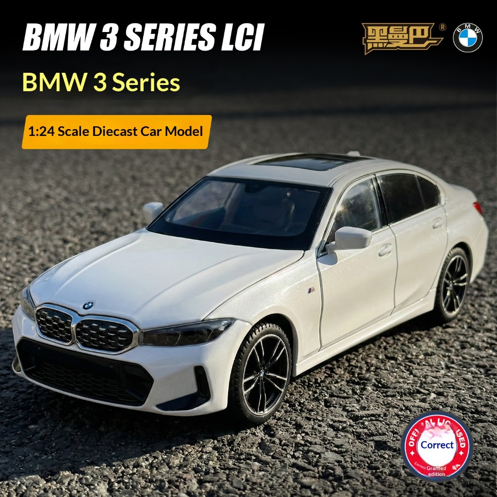 DL 1:24 BMW 3 Series โลหะของเล่นรถDiecastรถสําหรับชายเด็กจําลองเสียงแสงของขวัญงานอดิเรกคอลเลกชัน