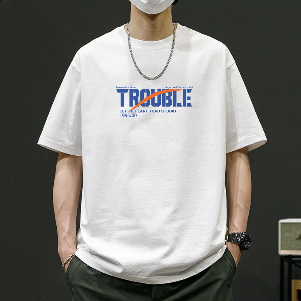 ผู้ชายลำลองคอกลมแขนสั้นแนวสตรีทพิมพ์ลายเสื้อยืด oversizeฤดูร้อนใส่สบายfashion t shirtระบายอากาศดี