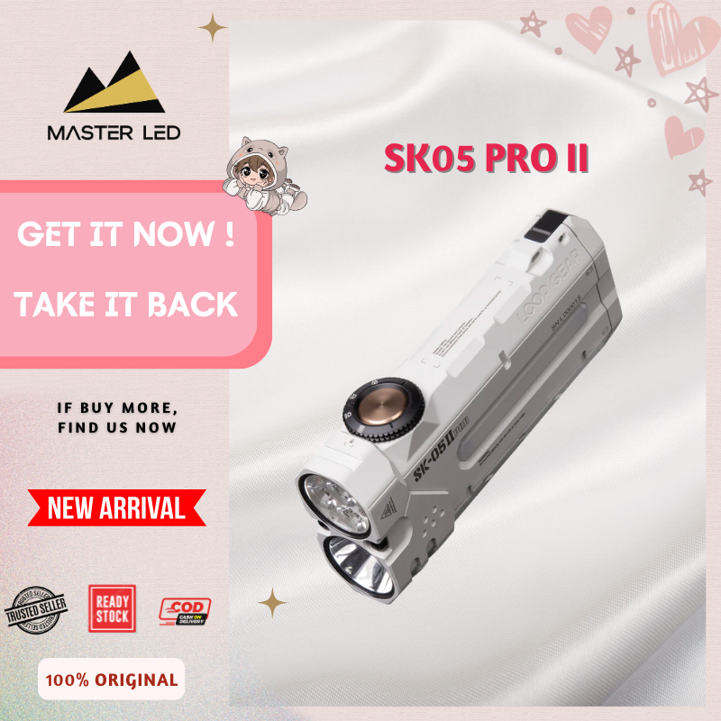 LOOP GEAR SK05 Pro 2 ไฟฉาย LED ทรงแบน สีดำ/ขาว