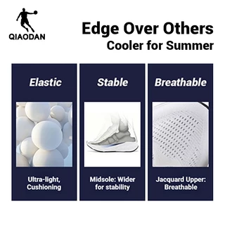 Wide Fit(2E)Qiaodan DS2 2.0 รองเท้าวิ่งทุกวัน Soft Cushion Trainer Enhanced Stability