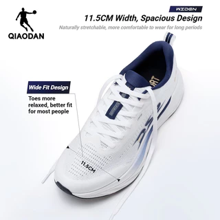 Wide Fit(2E)Qiaodan DS2 2.0 รองเท้าวิ่งทุกวัน Soft Cushion Trainer Enhanced Stability