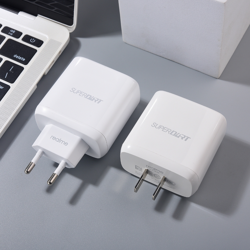 Realme 65W SuperDart Charger EU US Super VOOC Fast Charging Power Adapter สาย USB C สําหรับ Realme G