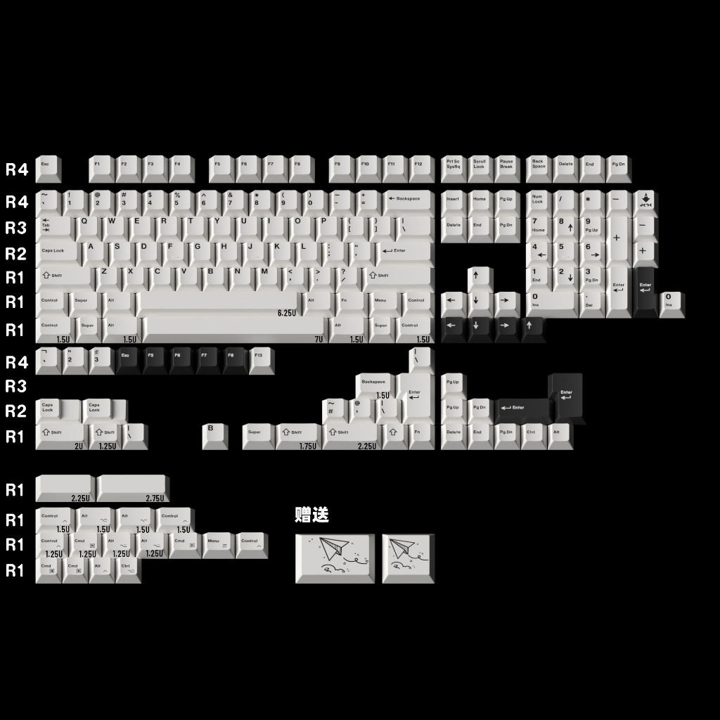 -LW- JKDKey BOW Keycaps CHERRY Profile คีย์บอร์ดเครื่องกล Keycaps HE คีย์บอร์ด Keycaps PBT 2 มม.หนา 