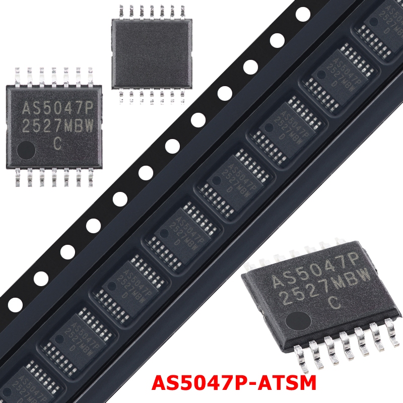AS5047P-ATSM TSSOP-14 Magnetic Rotary ตําแหน่งเซนเซอร์ Encoder ชิป IC วัดมุม PWM SPI เอาต์พุตโมดูลคว