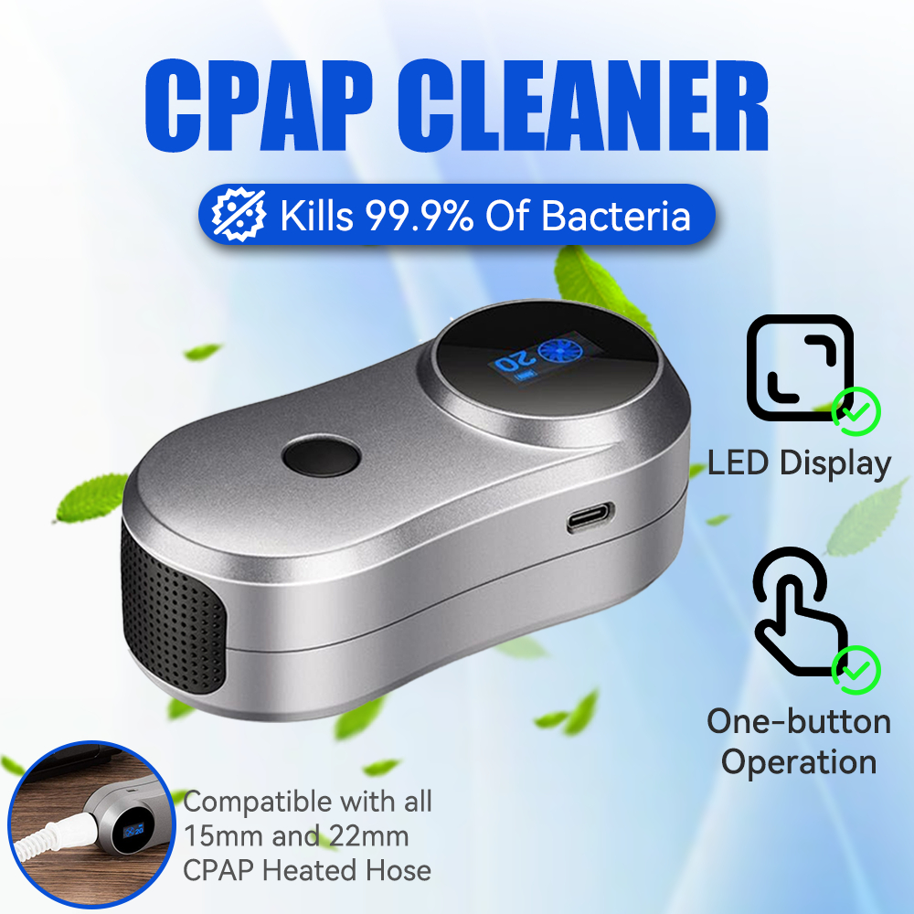 เครื่องทําความสะอาด CPAP เครื่องฆ่าเชื้อโอโซนพร้อมถุงเก็บของขวัญอุปกรณ์เสริม CPAP หน้าจอ LED ชาร์จ USB-C รองรับ 15-22 มม. เส้นผ่านศูนย์กลางภายในของท่อ