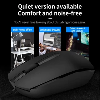 HP M10 แบบมีสาย Mouse1000 DPI Optical Sensor เมาส์เงียบแบบมีสาย Ergonomic Mice สําหรับ PC / แล็ปท็อป / สํานักงาน