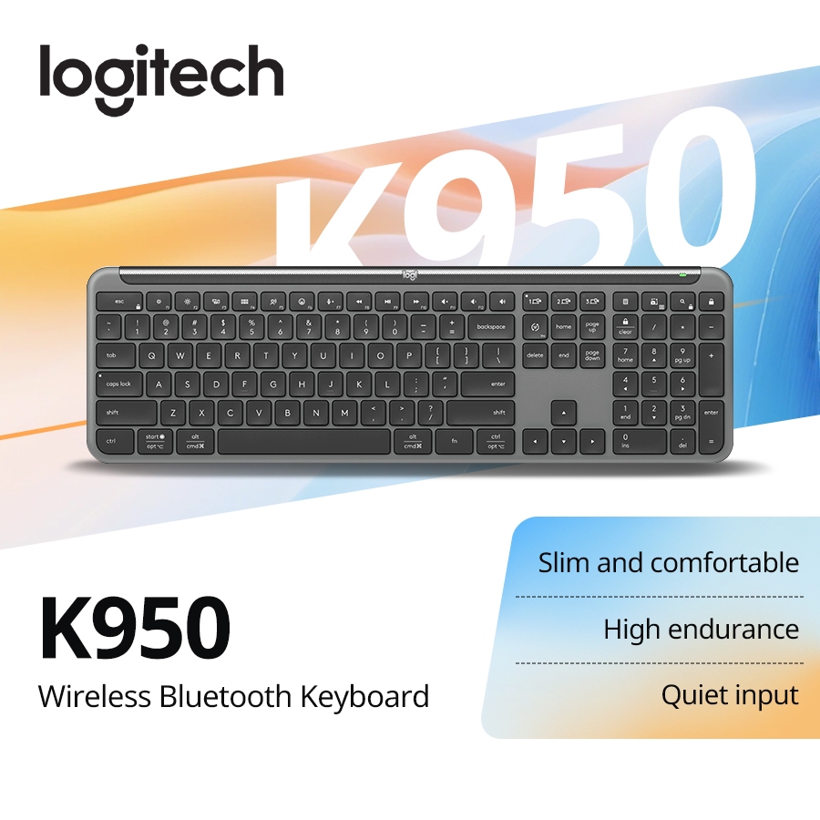 [USED] Logitech Signature K950 Ultra-Thin Silent Wireless Office Keyboard Full Size Three Device Swi